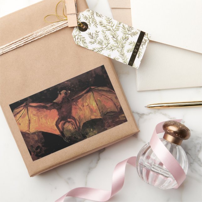 Flying Fox Bat von Vincent van Gogh Rechteckiger Aufkleber (Schenken)