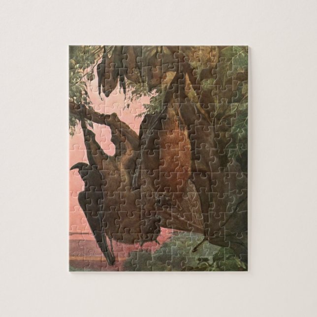 Flying Fox Bats von Austen, Vintage Wildtiere Puzzle (Vertikal)