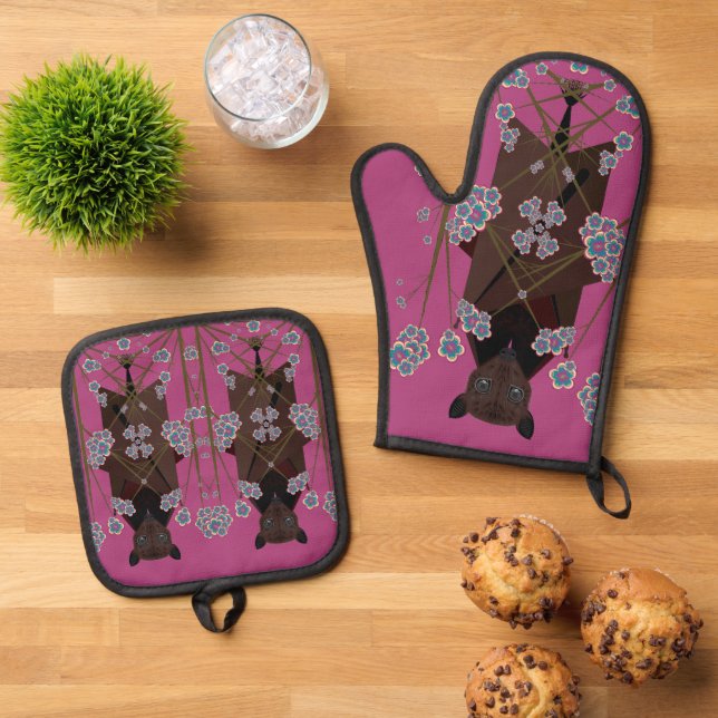 Flying Fox Boysenberry Ofenhandschuh & Topflappen-Set (Oben Unten)
