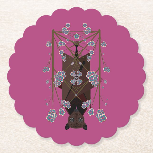 Flying Fox Boysenberry Paper-Untersetzer Untersetzer (Vorderseite)