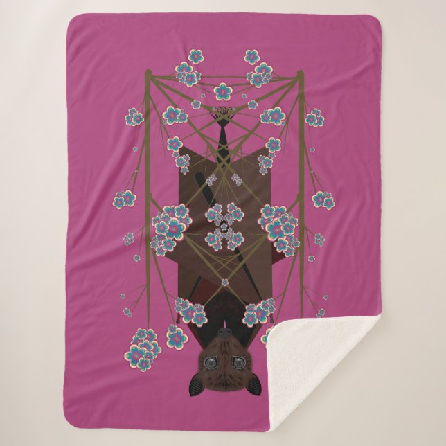 Flying Fox Boysenberry Sherpa Blanket (3 Größen) Sherpadecke (Vorderseite)