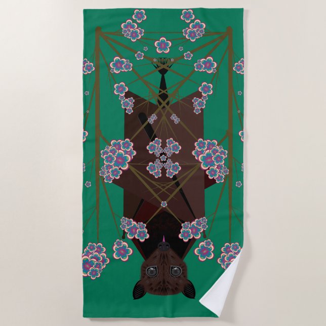 Flying Fox Jade Beach Handtuch (Vorderseite)