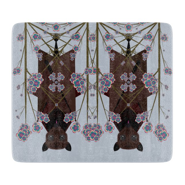 Flying Fox Sky Blue Glass Cutting Board Schneidebrett (Vorderseite)