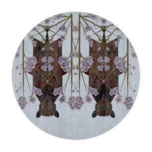 Flying Fox Sky Blue Round Glass Cutting Board Schneidebrett