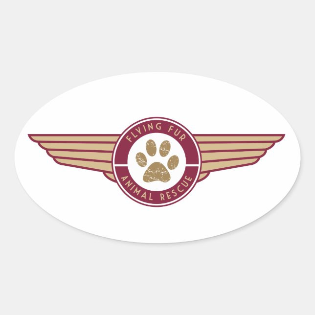 Flying Fur - Airline-Logo-Aufkleber Ovaler Aufkleber (Vorderseite)