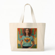 Flying Girl Design Tote Bag