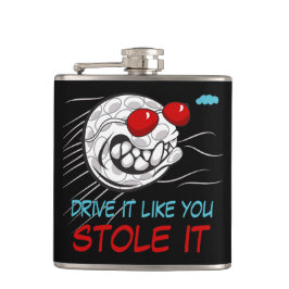 Flying Golf Ball mit Sonnenbrille Black Flachmann