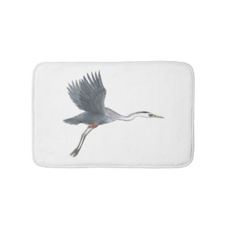 Flying Great Blue Heron Badematte