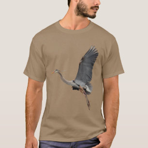 Flying Great Blue Heron Wildlife Foto T-Shirt