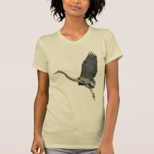 Flying Great Blue Heron Wildlife Shirt