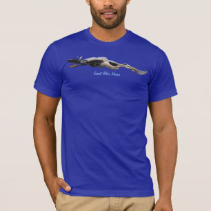 Flying Great Blue Heron Wildlife T - Shirt
