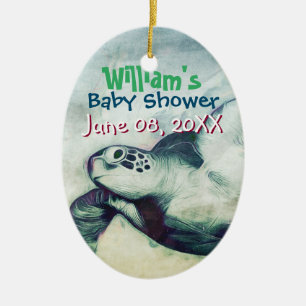 Flying Green Sea Turtles   Ornament