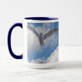 Flying Gull & Clouds Wildlife Birdlover Geschenk Tasse