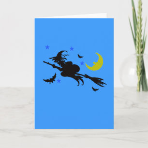 Flying Halloween Hexe Karte