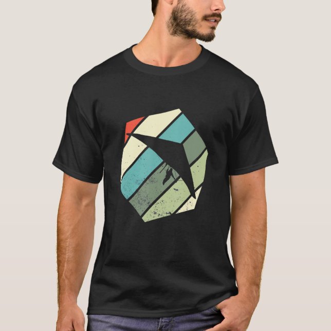 Flying Hang Glider Soaring Hexa Retro Hang Gliding T-Shirt (Vorderseite)