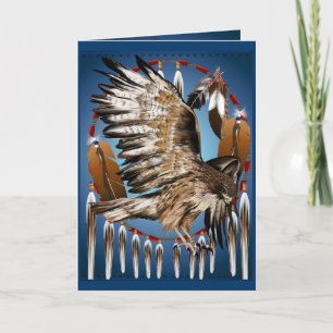 Flying Hawk Dreamcatcher Card Karte