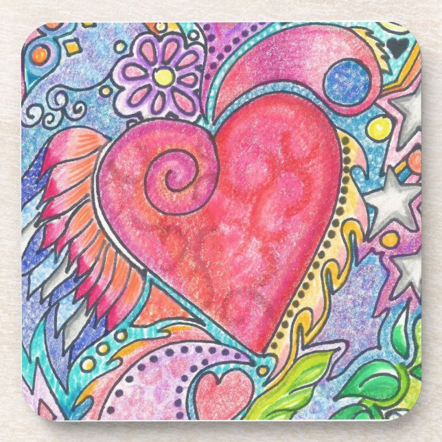 Flying Heart Getränkeuntersetzer (Vorderseite)