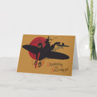 Flying Hexe Black Cat Flugzeug Vollmond