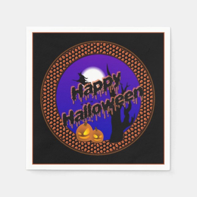 Flying Hexe Halloween Napkins Serviette (Vorderseite)