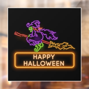 Flying Hexe Halloween Neon Window Cloning Fensteraufkleber