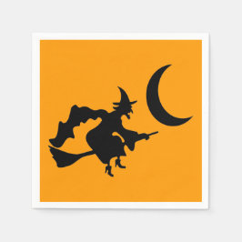 Flying Hexe Halloween-Silhouette Serviette