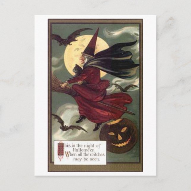 Flying Hexe Postkarte (Vorderseite)