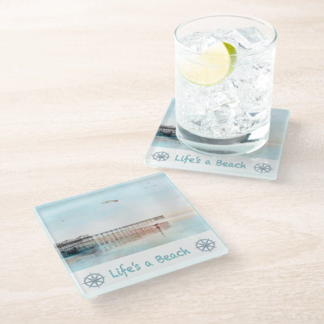 Flying High at Low Tide Glasuntersetzer (Schrägansicht)