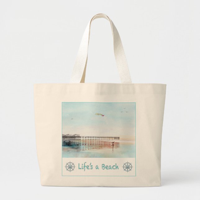 Flying High at Low Tide Tote Bag Jumbo Stoffbeutel (Vorne)