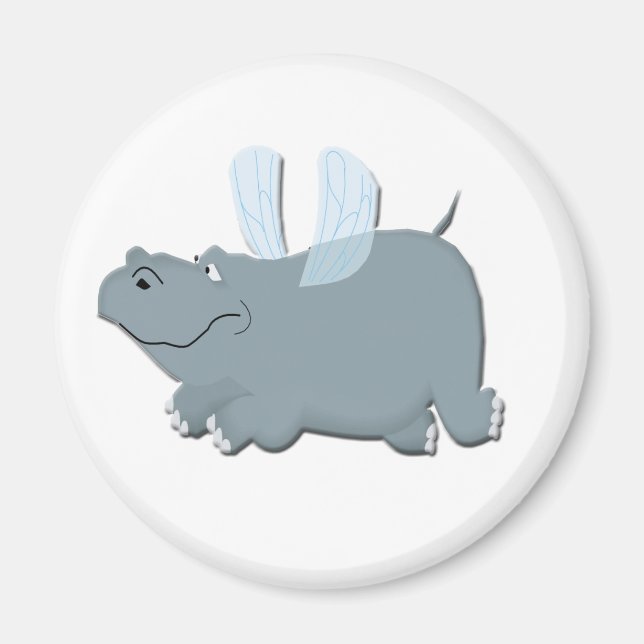 Flying Hippo Magnet (Vorne)