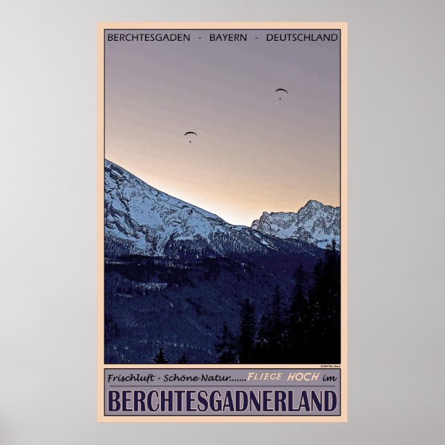 Flying Hoch über Berchtesgaden Poster (Vorne)