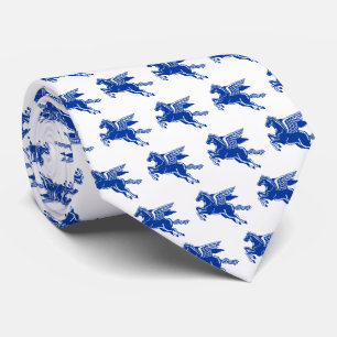 Flying Horse - Navy and White on White Krawatte