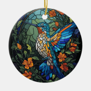 Flying Humming Bird farbenfroh gesteinigtes Glas Keramik Ornament