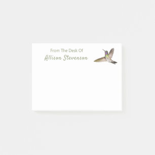 Flying Hummingbird Minimal Monogramm Name Post-it Klebezettel
