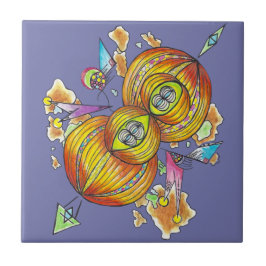 Flying infinity tile.psychedelic butterfly. fliese