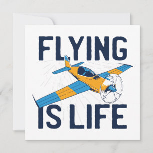 Flying is life Aviation Pilot Grußkarte Karte