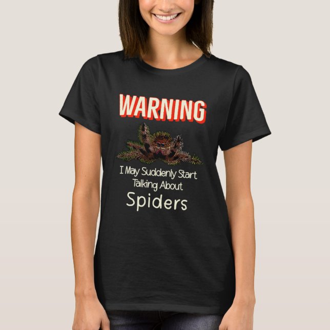 Flying Jumping Spider Warning Spooder Mom Spooder  T-Shirt (Vorderseite)