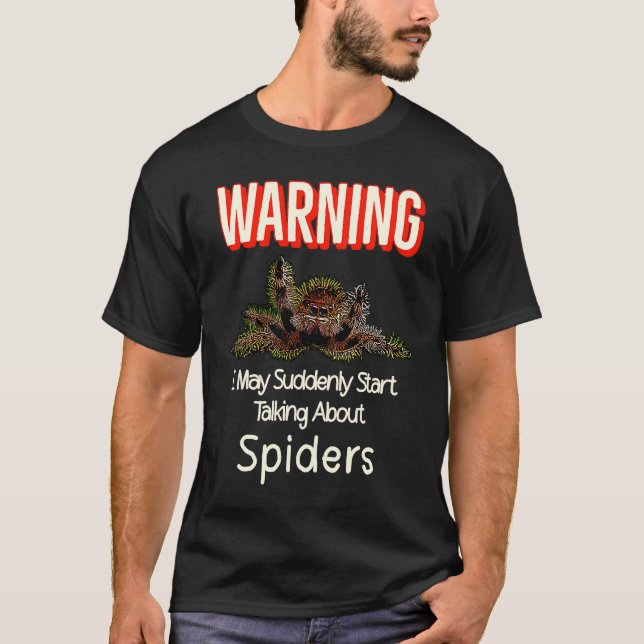Flying Jumping Spider Warning Spooder Mom Spooder  T-Shirt (Vorderseite)