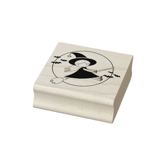 Flying kleine Mädchen Hexenkunst Briefmarke Gummistempel (Stempel)