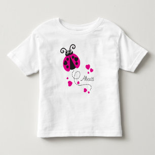 Flying ladybug herzen Rosa Name T - Shirt