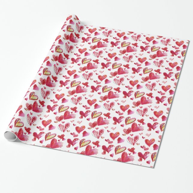 Flying Liebe Hearts Geschenkpapier (Ungerollt)