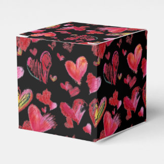 Flying Liebe Hearts on Black Paper Box Geschenkschachtel