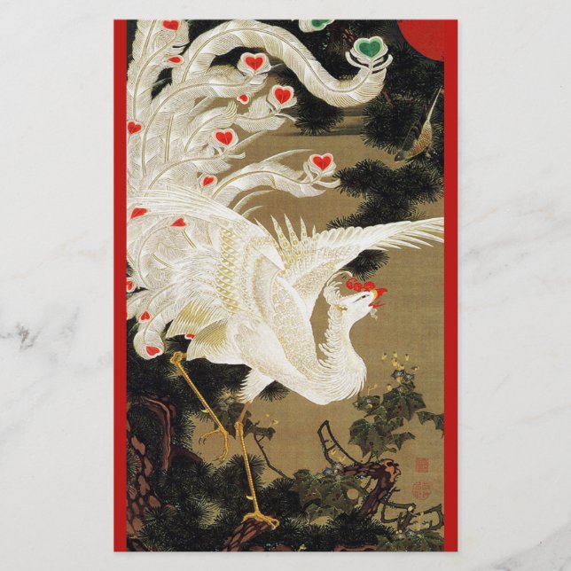FLYING-LIEBE PHOENIX, Federn, HerzValentinstag Briefpapier (Vorderseite)