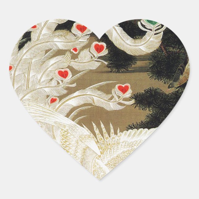 FLYING-LIEBE PHOENIX, Federn, HerzValentinstag Herz-Aufkleber (Vorderseite)