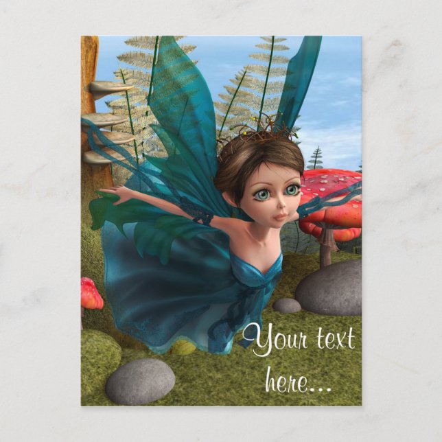 Flying Little Fairy Butterfly Postkarte (Vorderseite)