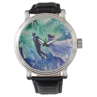 Flying Lovers - Aquarellmalerei Armbanduhr