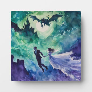 Flying Lovers - Aquarellmalerei Fotoplatte