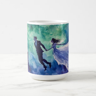 Flying Lovers - Aquarellmalerei Kaffeetasse