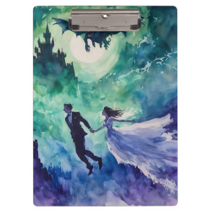 Flying Lovers - Aquarellmalerei Klemmbrett