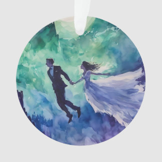 Flying Lovers - Aquarellmalerei Ornament