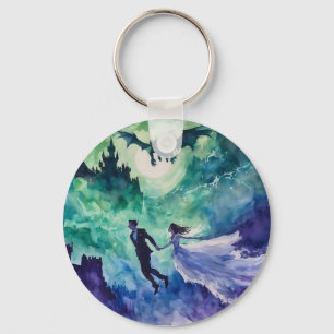 Flying Lovers - Aquarellmalerei Schlüsselanhänger